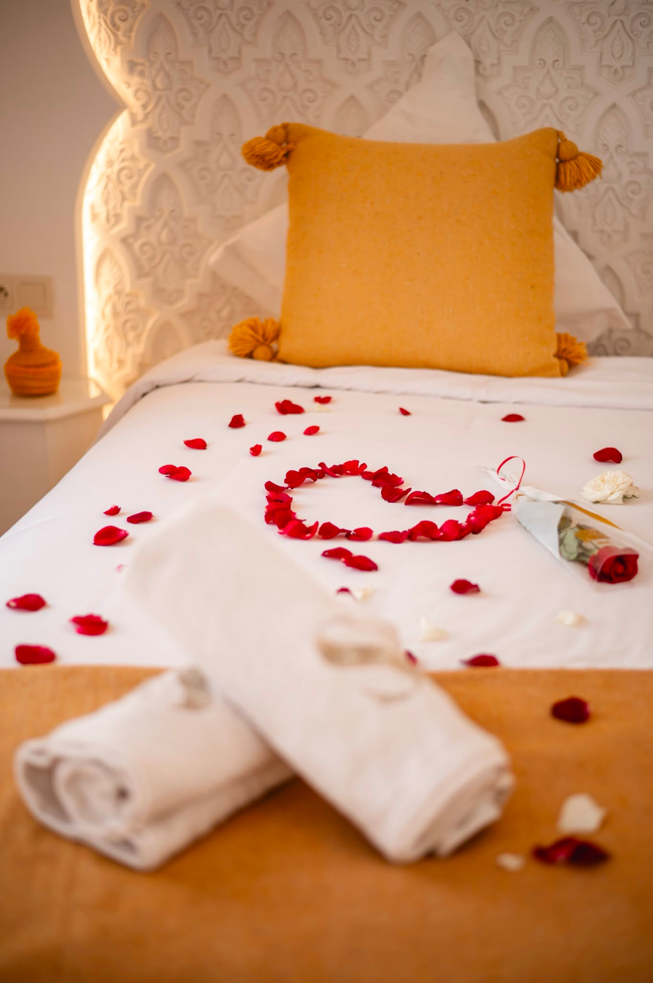 Accueil romantique dans la chambre